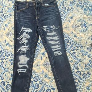 American eagle distressed high rise skinny jeans